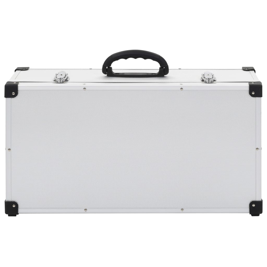 91854 vidaXL CD Case for 80 CDs Aluminium ABS Silver