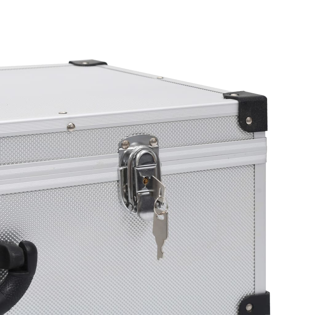91854 vidaXL CD Case for 80 CDs Aluminium ABS Silver