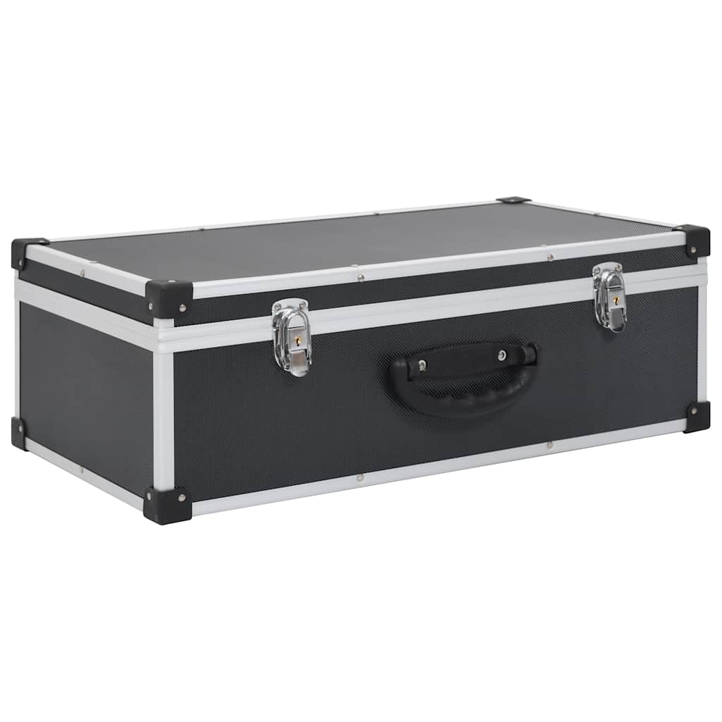 91855 vidaXL CD Case for 80 CDs Aluminium ABS Black
