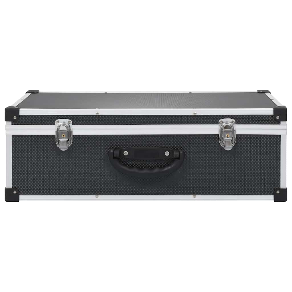 91855 vidaXL CD Case for 80 CDs Aluminium ABS Black