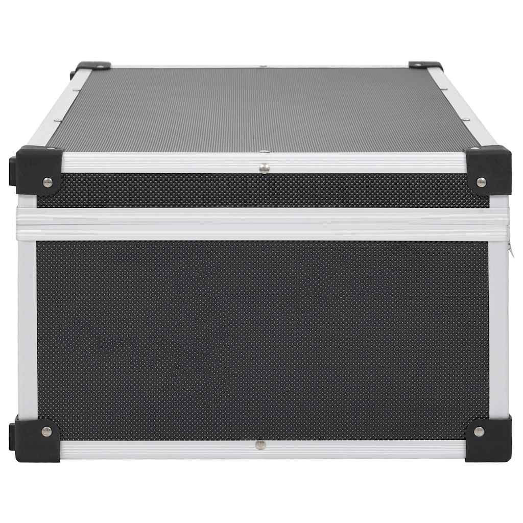 91855 vidaXL CD Case for 80 CDs Aluminium ABS Black