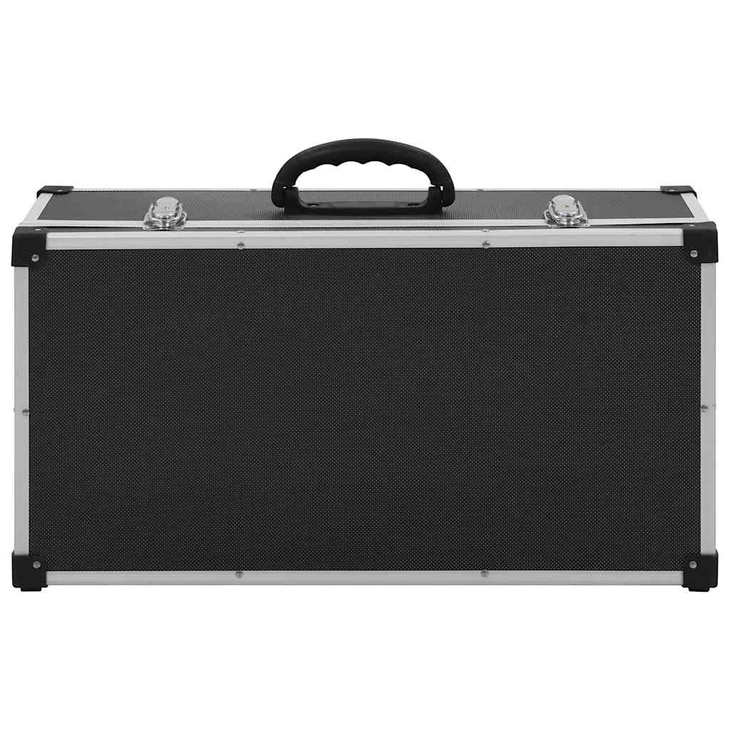 91855 vidaXL CD Case for 80 CDs Aluminium ABS Black