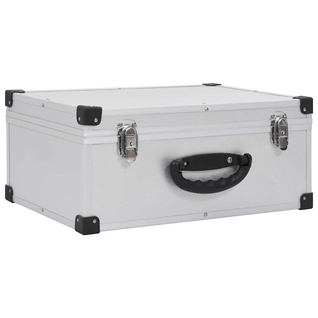 91856 vidaXL CD Case for 60 CDs Aluminium ABS Silver