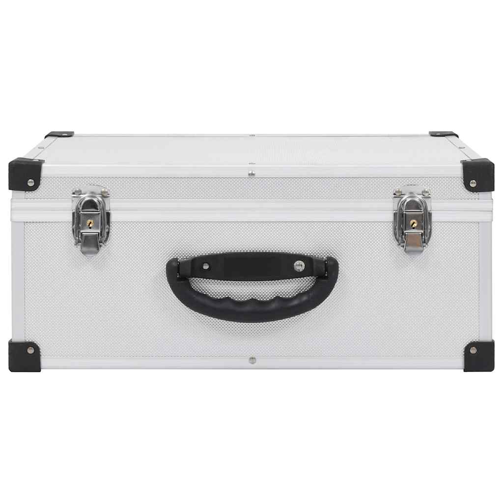 91856 vidaXL CD Case for 60 CDs Aluminium ABS Silver