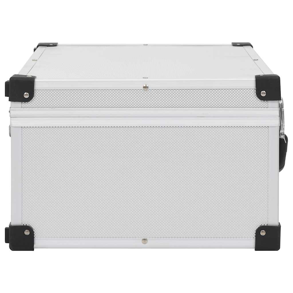 91856 vidaXL CD Case for 60 CDs Aluminium ABS Silver