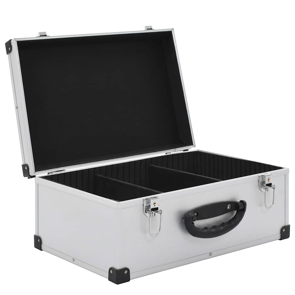 91856 vidaXL CD Case for 60 CDs Aluminium ABS Silver