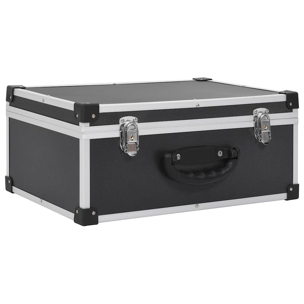 91857 vidaXL CD Case for 60 CDs Aluminium ABS Black