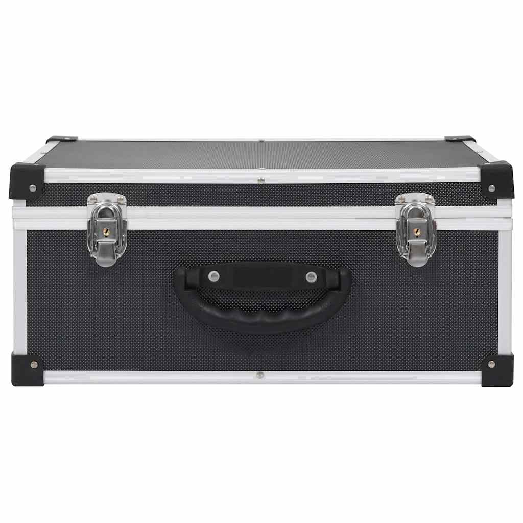 91857 vidaXL CD Case for 60 CDs Aluminium ABS Black