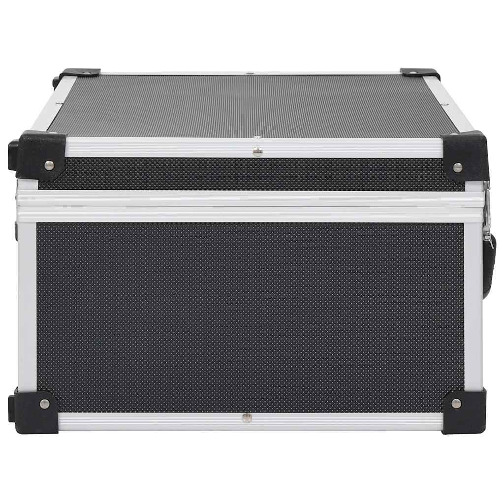 91857 vidaXL CD Case for 60 CDs Aluminium ABS Black