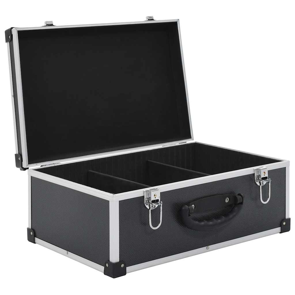 91857 vidaXL CD Case for 60 CDs Aluminium ABS Black
