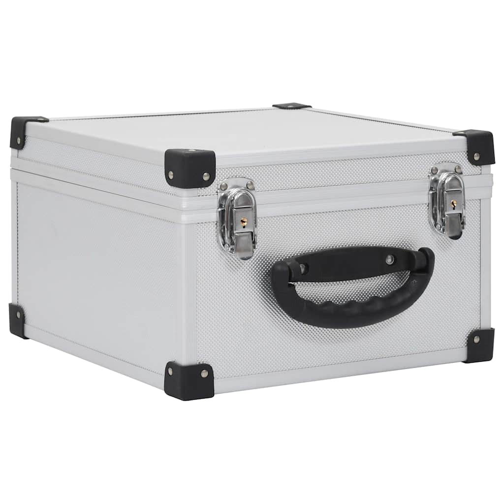 91858 vidaXL CD Case for 40 CDs Aluminium ABS Silver