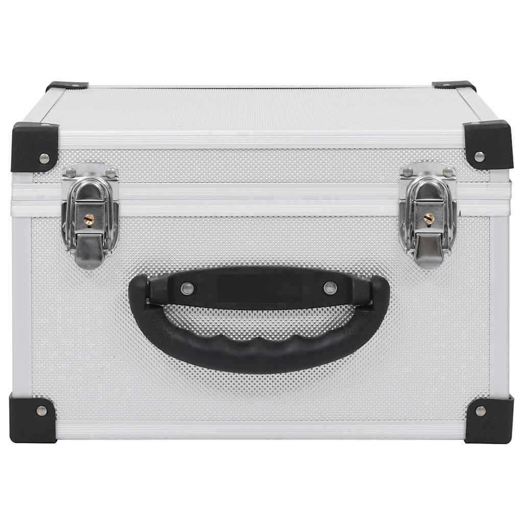 91858 vidaXL CD Case for 40 CDs Aluminium ABS Silver