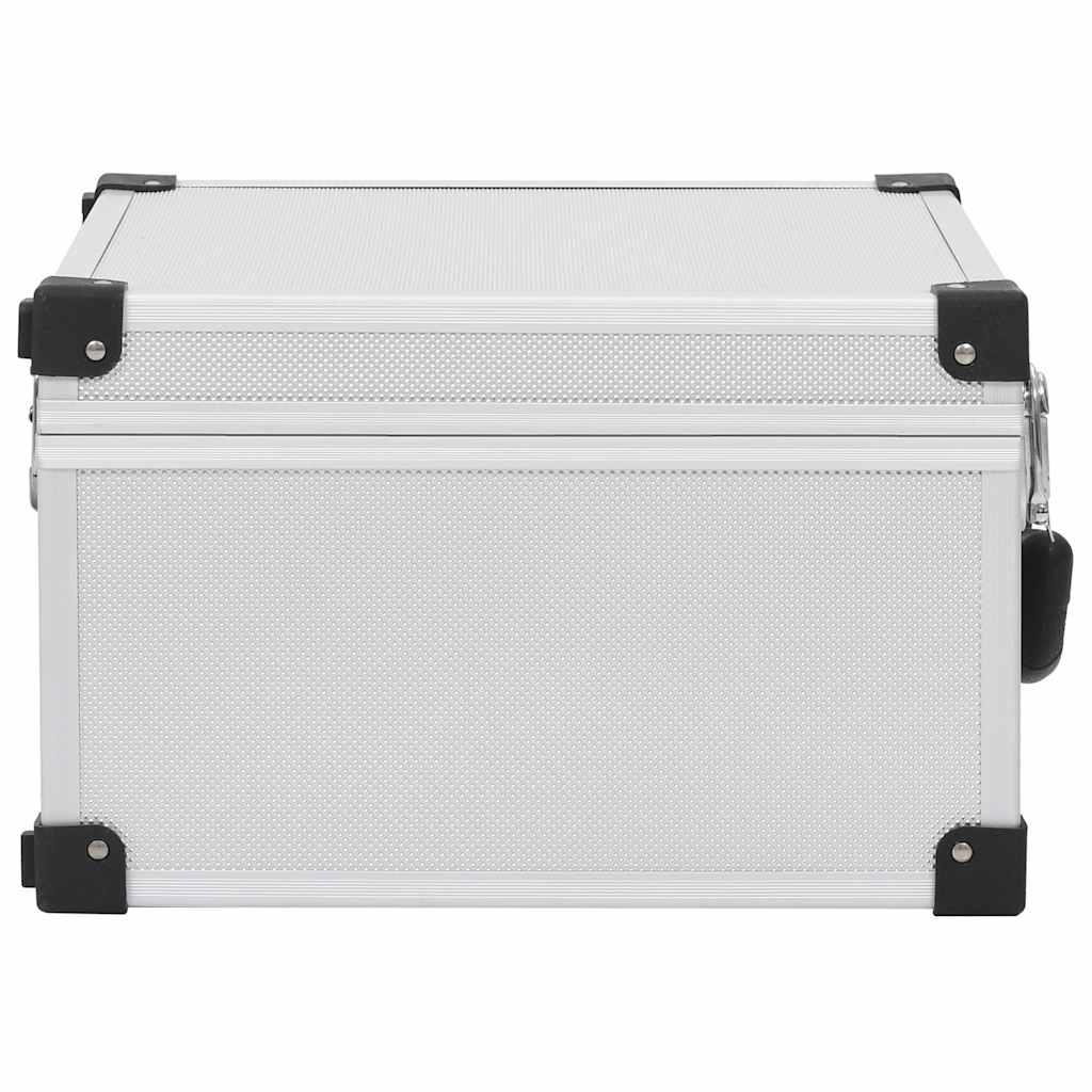 91858 vidaXL CD Case for 40 CDs Aluminium ABS Silver