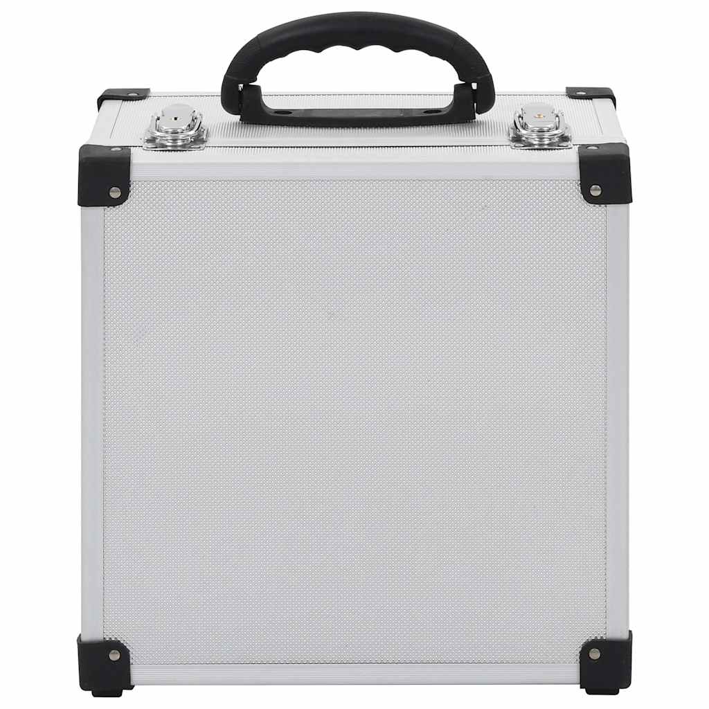 91858 vidaXL CD Case for 40 CDs Aluminium ABS Silver