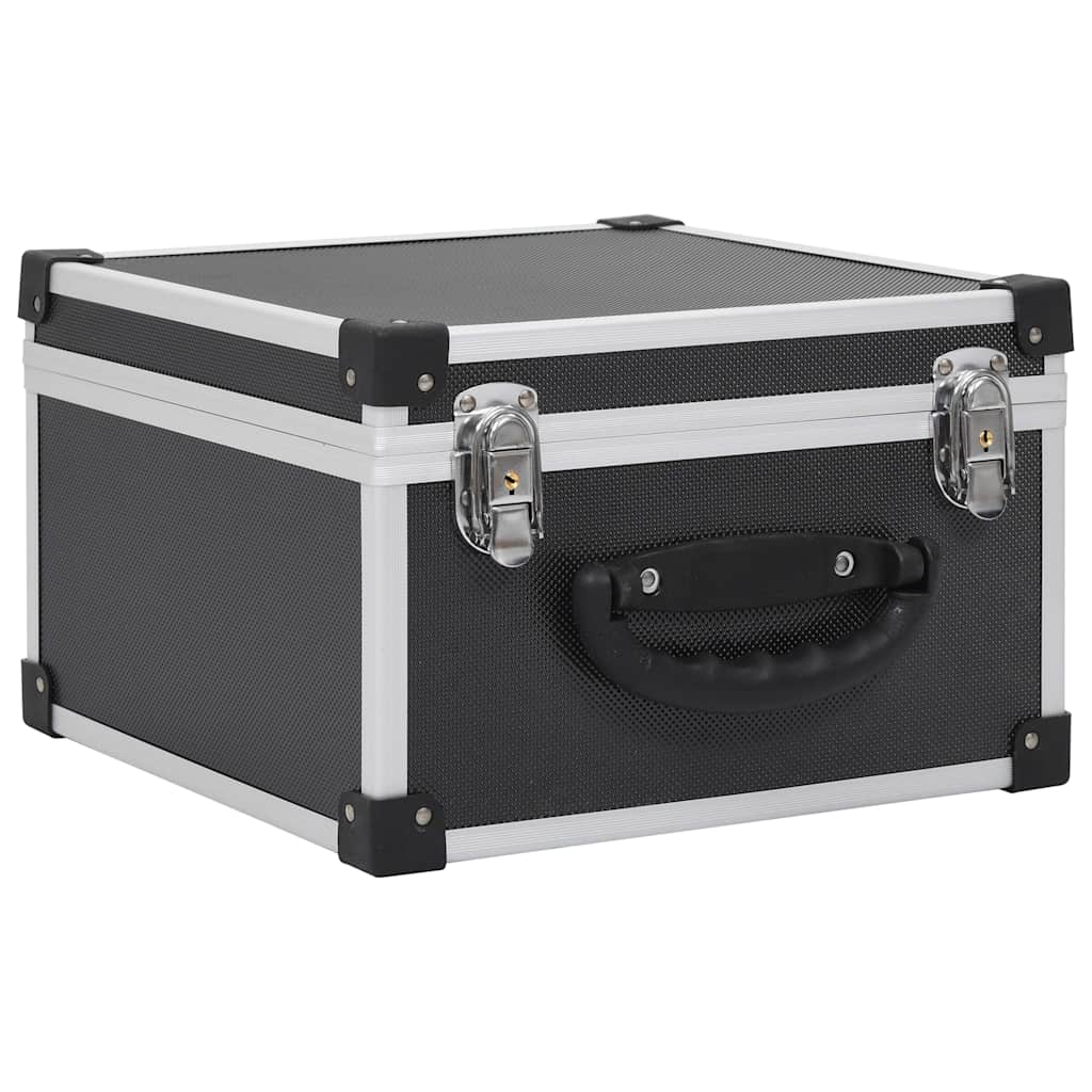 91859 vidaXL CD Case for 40 CDs Aluminium ABS Black