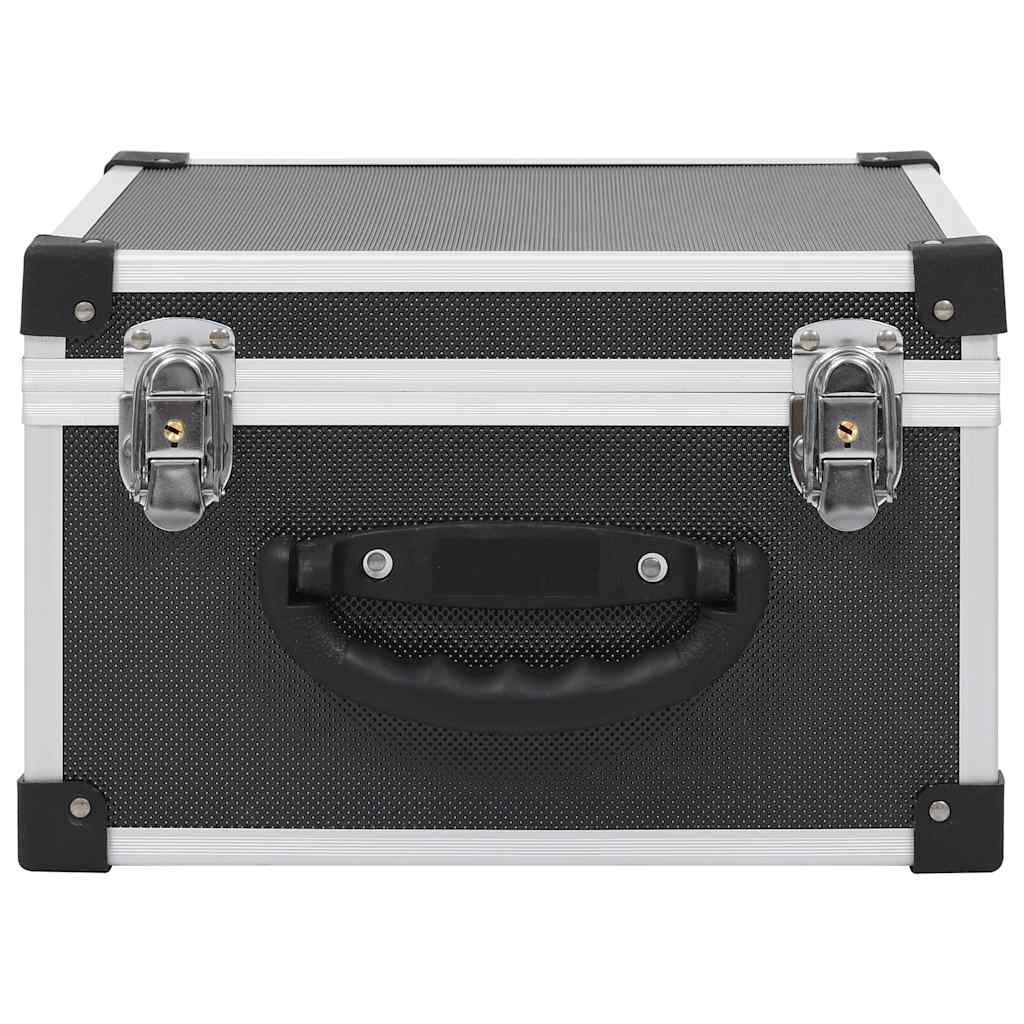 91859 vidaXL CD Case for 40 CDs Aluminium ABS Black