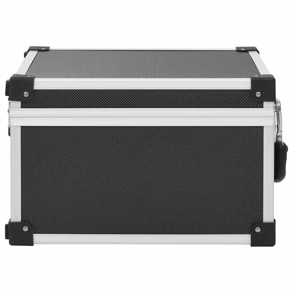 91859 vidaXL CD Case for 40 CDs Aluminium ABS Black