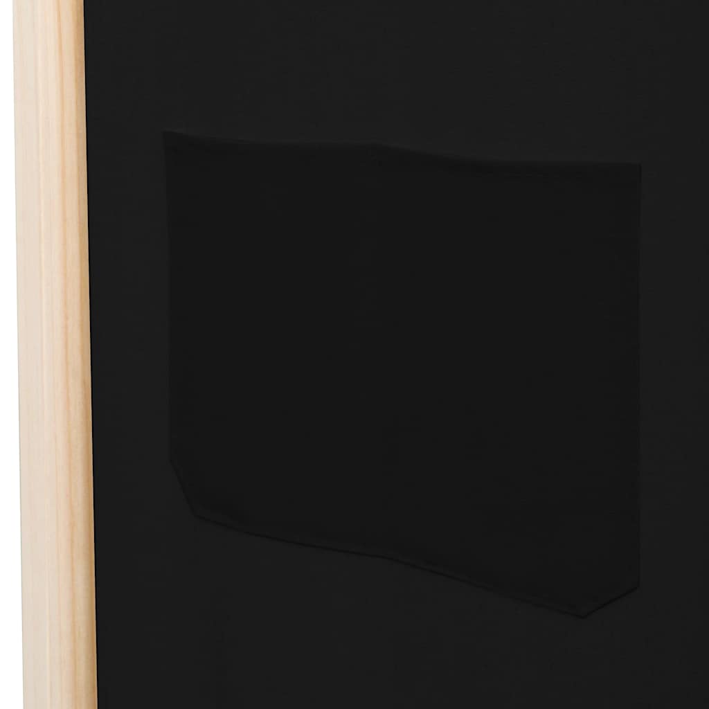 5-Panel Room Divider Black 200x170x4 cm Fabric