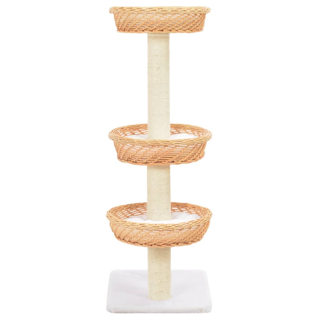 vidaXL Cat Tree with Sisal Scratching Post Natural Willow Wood