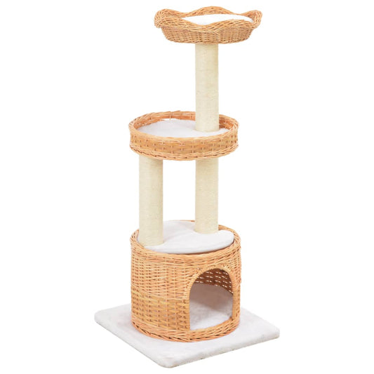 vidaXL Cat Tree with Sisal Scratching Post Natural Willow Wood