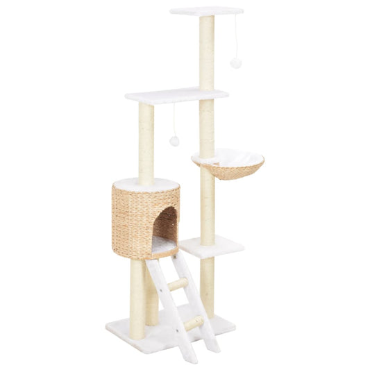 Cat Tree | Natural | Seagrass, Soft plush, Sisal rope | Large | Cat Tree