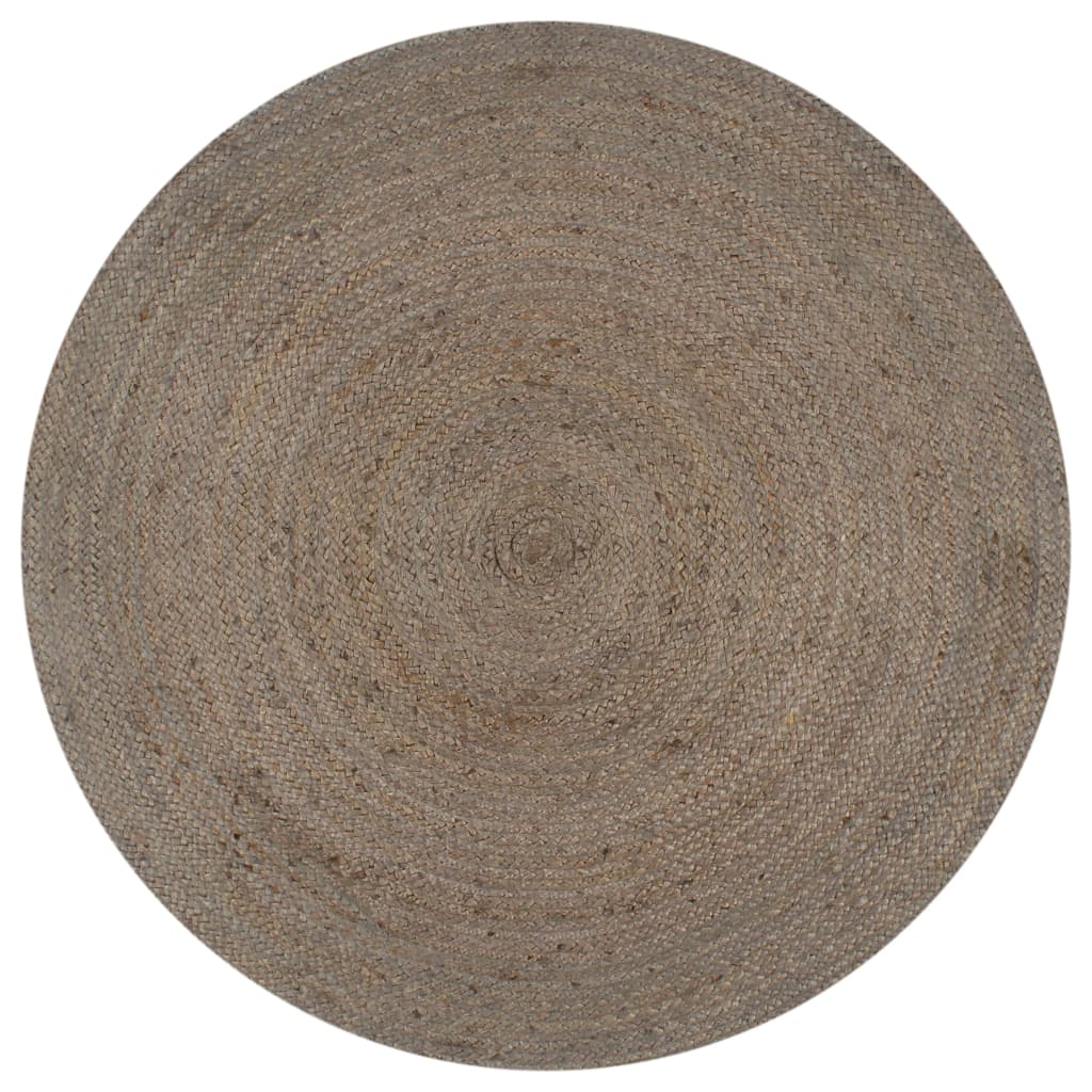vidaXL Handmade Rug Jute Round 90 cm Grey