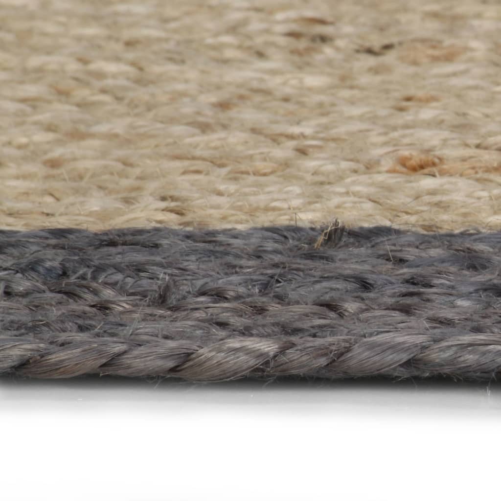 vidaXL Handmade Rug Jute with Dark Grey Border 120 cm