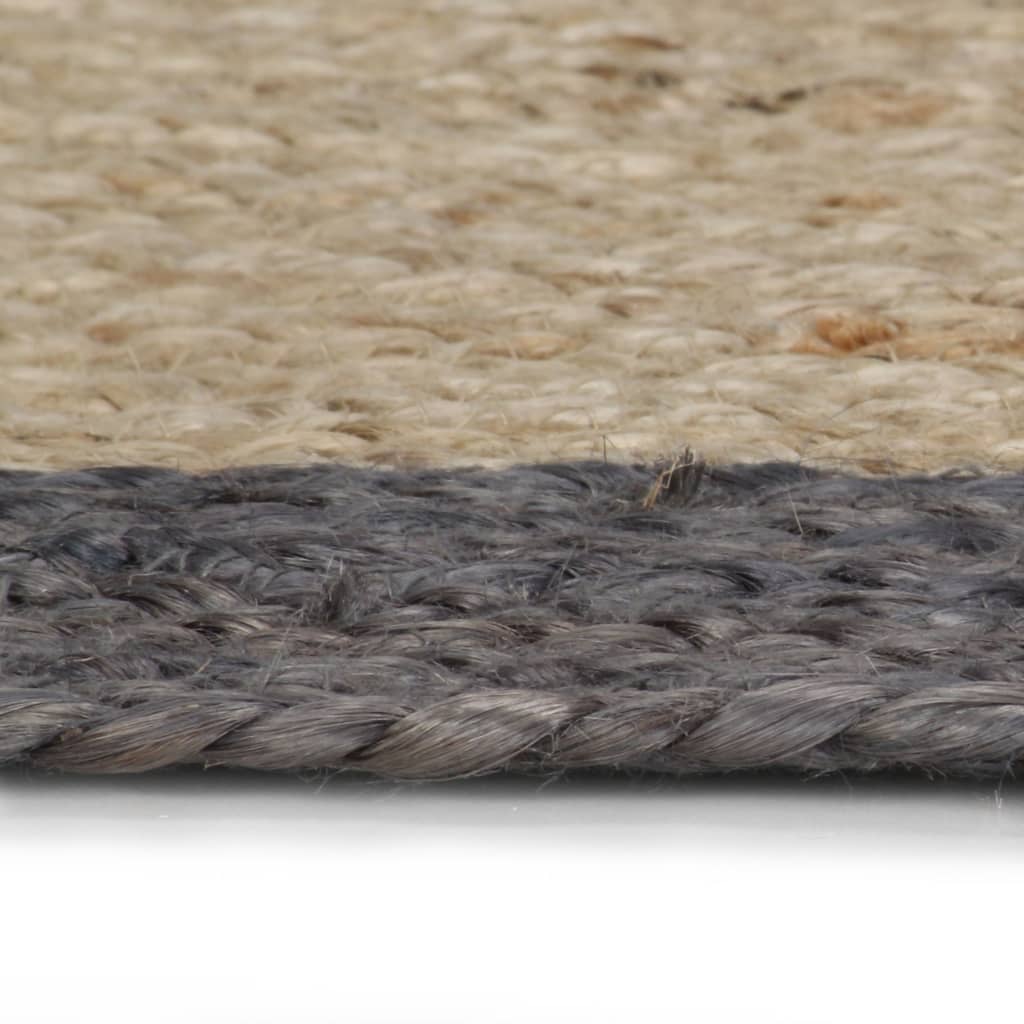 vidaXL Handmade Rug Jute with Dark Grey Border 150 cm