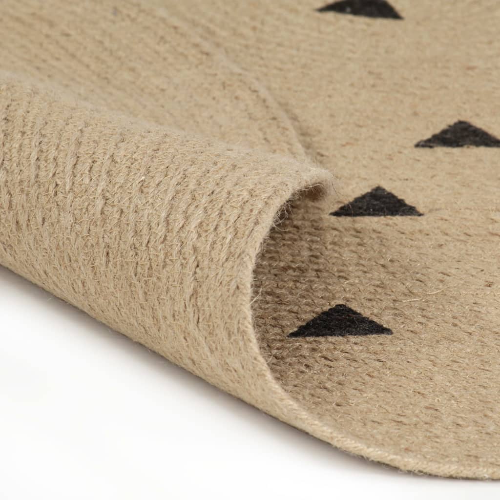 vidaXL Handmade Rug Jute with Triangle Print 90 cm
