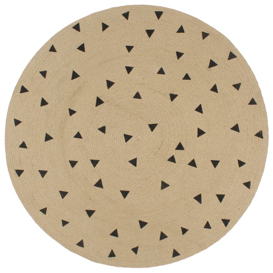 vidaXL Handmade Rug Jute with Triangle Print 150 cm