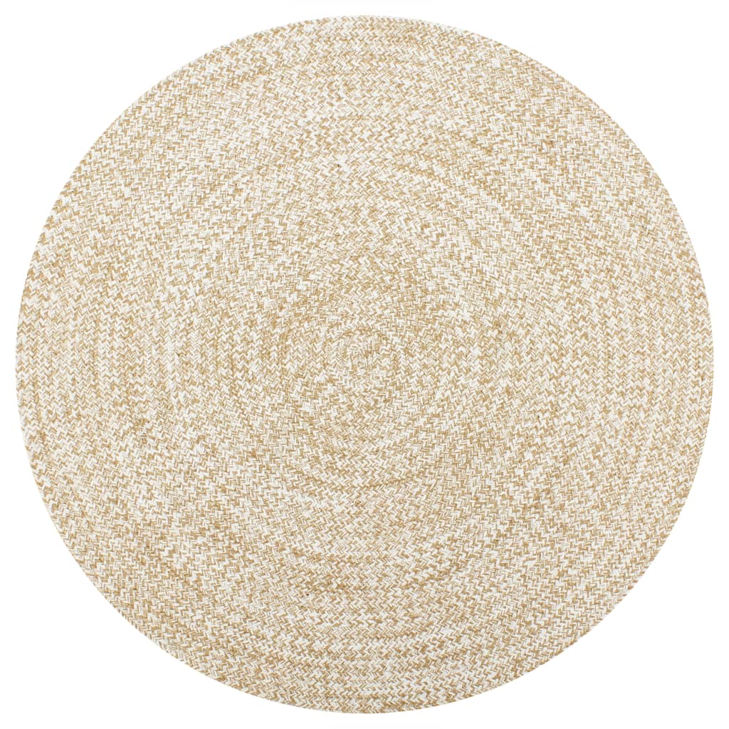 vidaXL Handmade Rug Jute White and Natural 150 cm