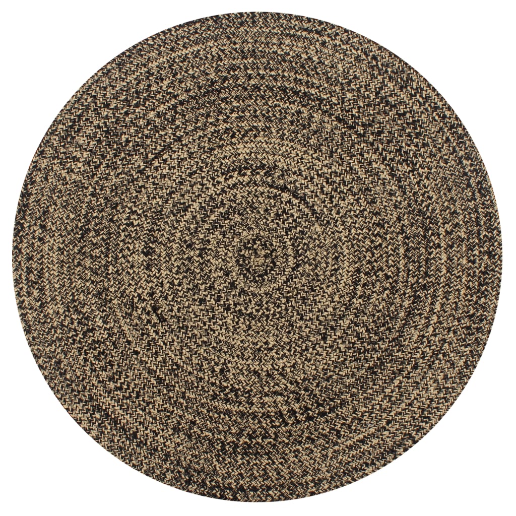 vidaXL Handmade Rug Jute Black and Natural 150 cm