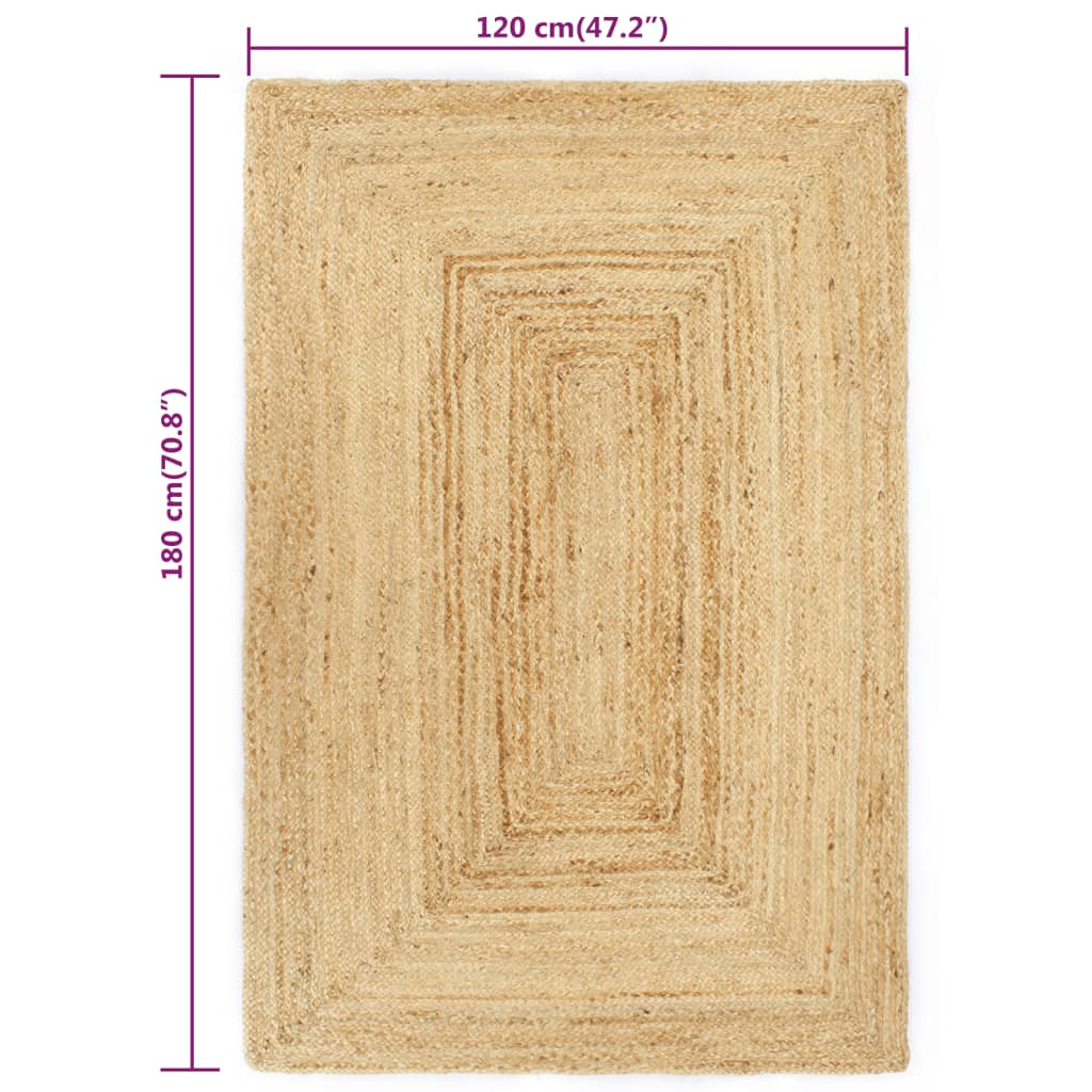 vidaXL Handmade Rug Jute Natural 120x180 cm