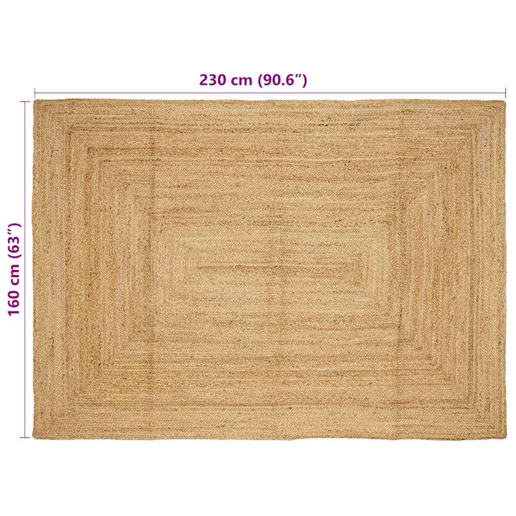 vidaXL Handmade Rug Jute Natural 160x230 cm