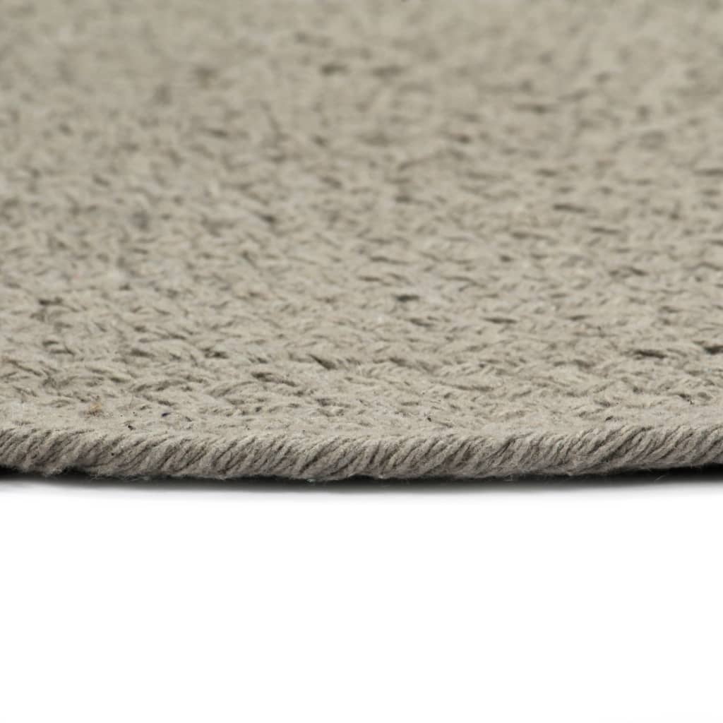 Placemats 6 pcs Plain Grey 38 cm Round Cotton