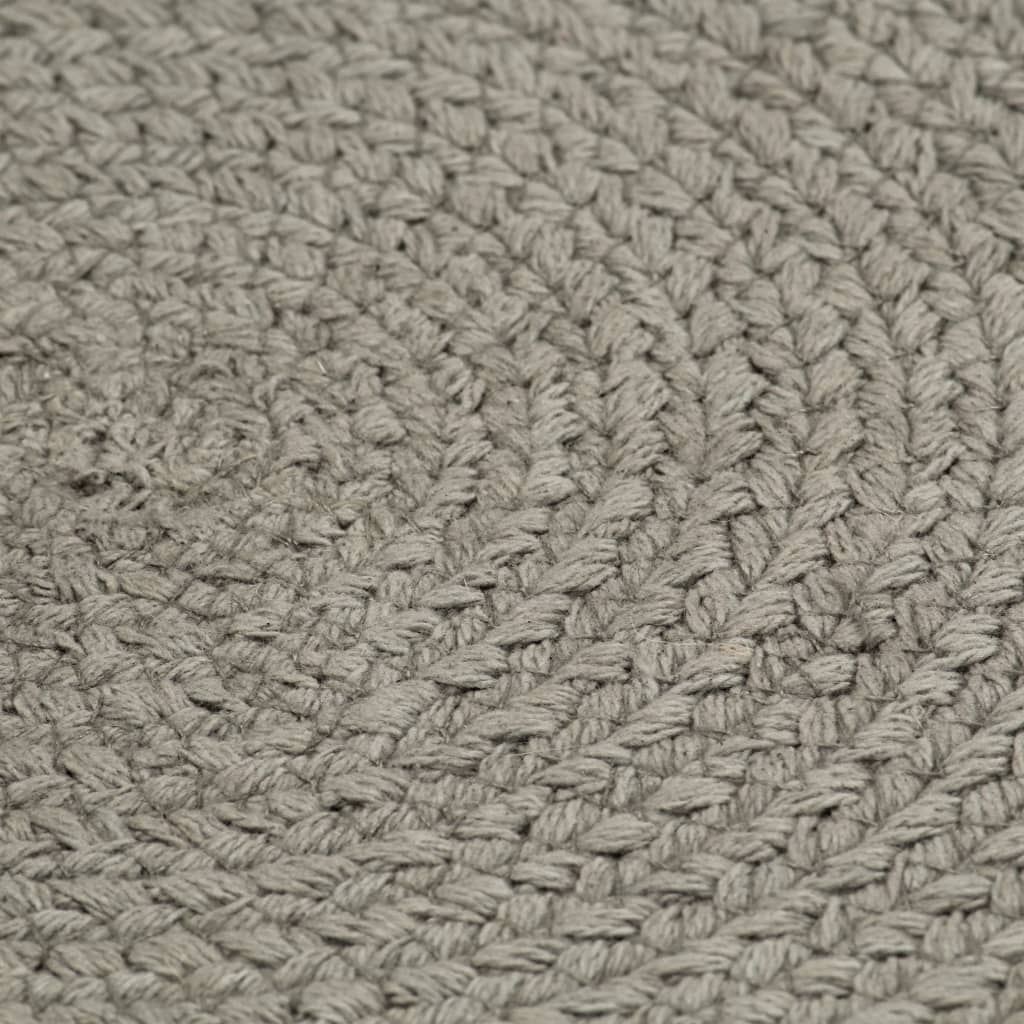Placemats 6 pcs Plain Grey 38 cm Round Cotton
