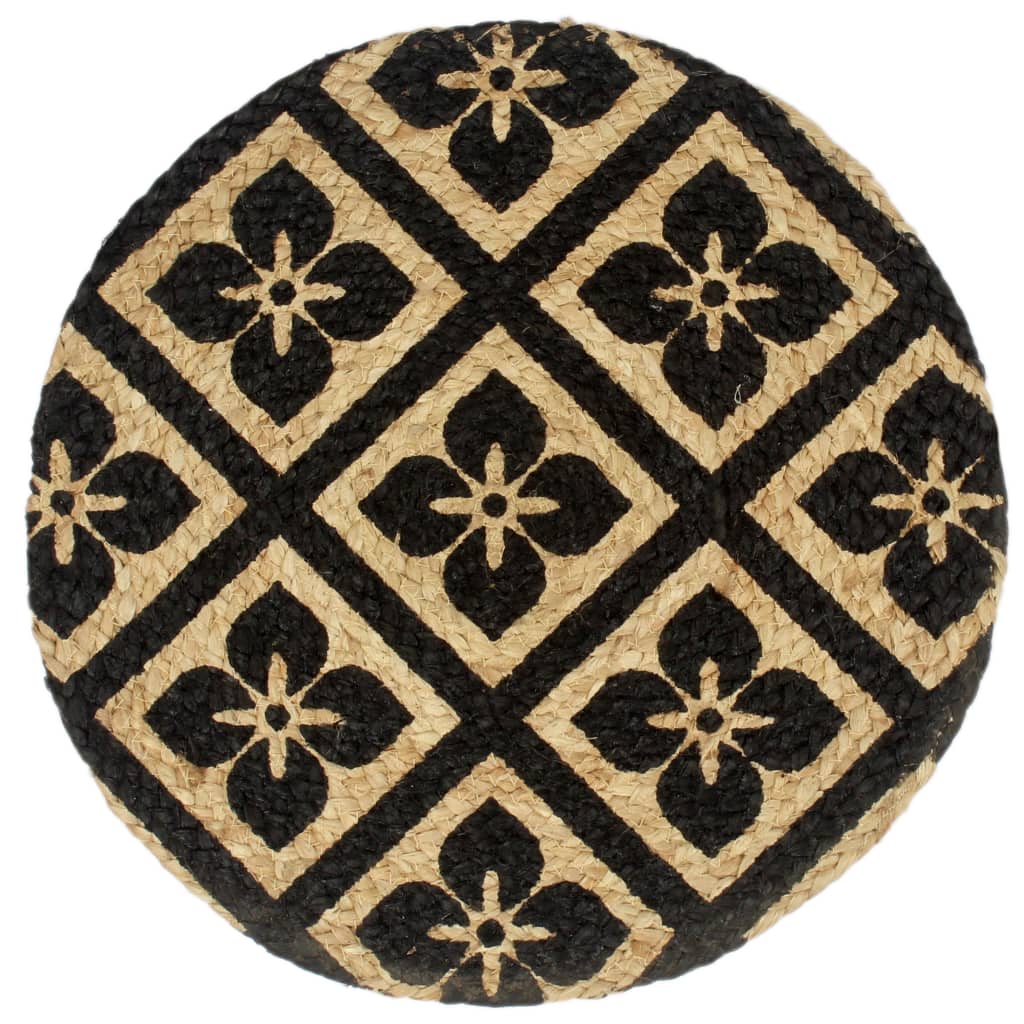 Placemat | Set of 6 | Black | Jute | 38 cm diameter | Non-slip | Placemat