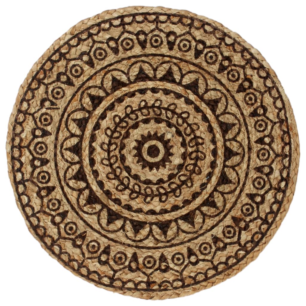 Placemats 4 pcs Dark Brown 38 cm Round Jute