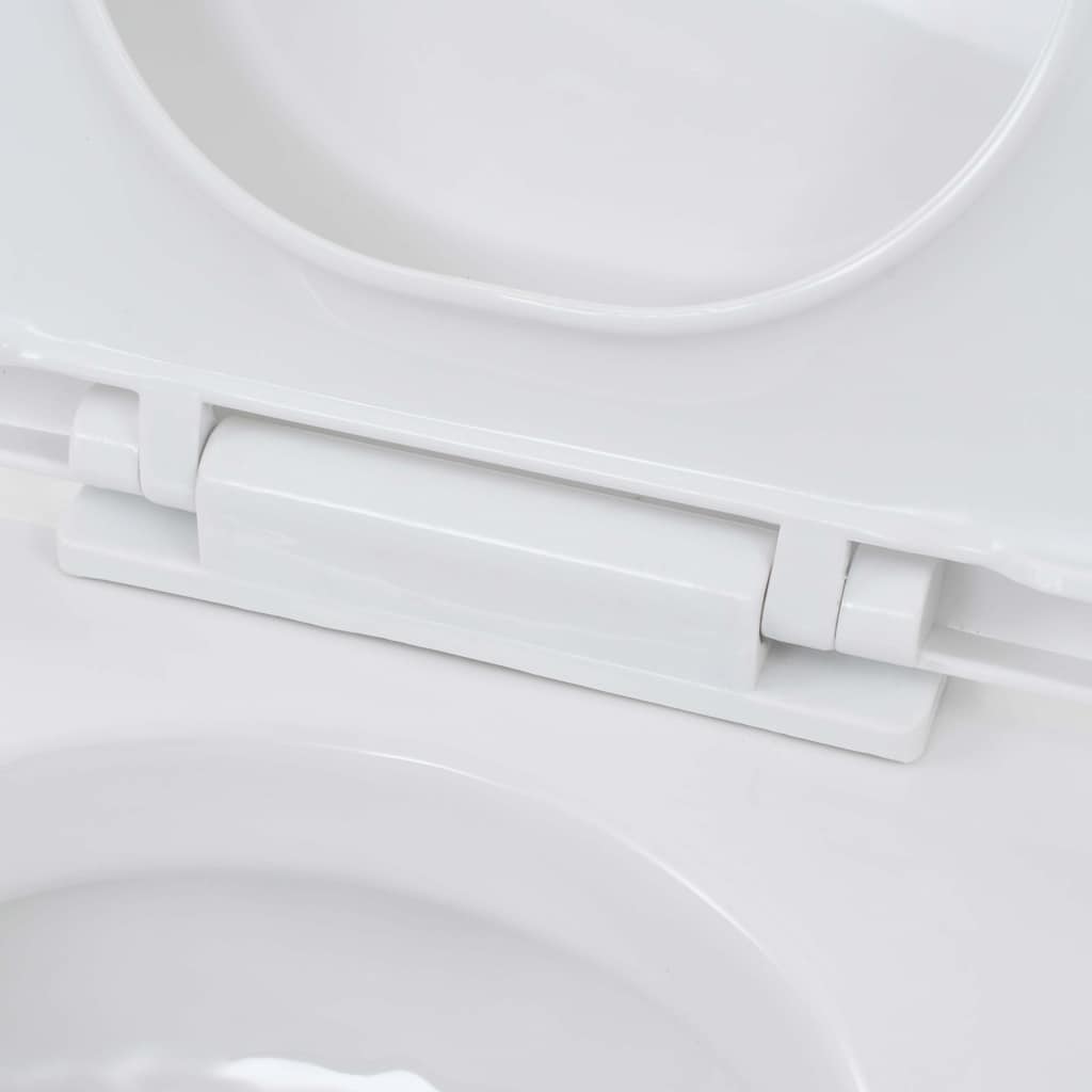 Wall-Hung Toilet with Concealed Cistern Ceramic White