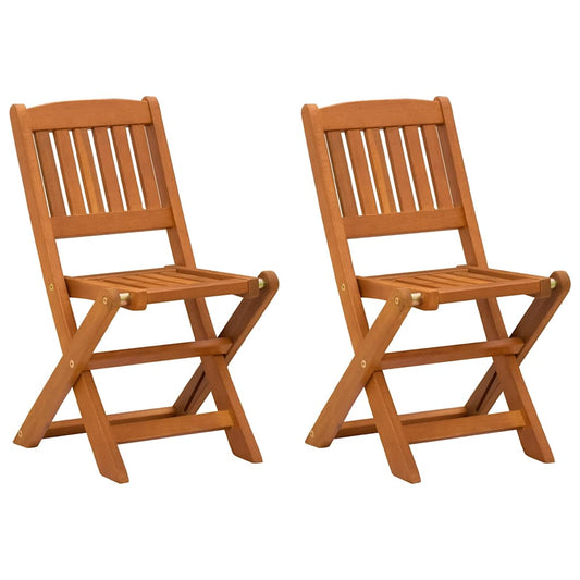 Children's Folding Chairs 2 pcs Solid Eucalyptus Wood