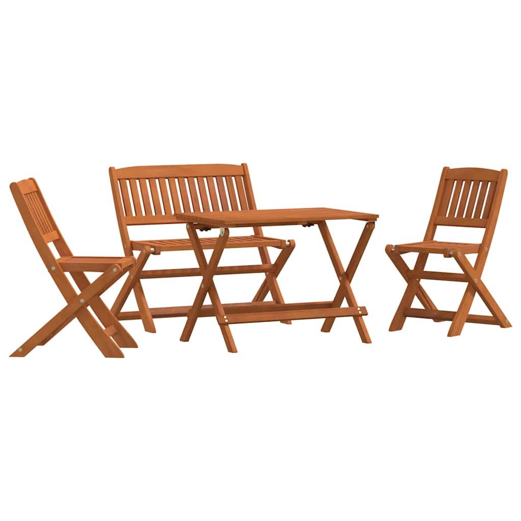 4 Piece Outdoor Dining Set for Children Solid Eucalyptus Wood