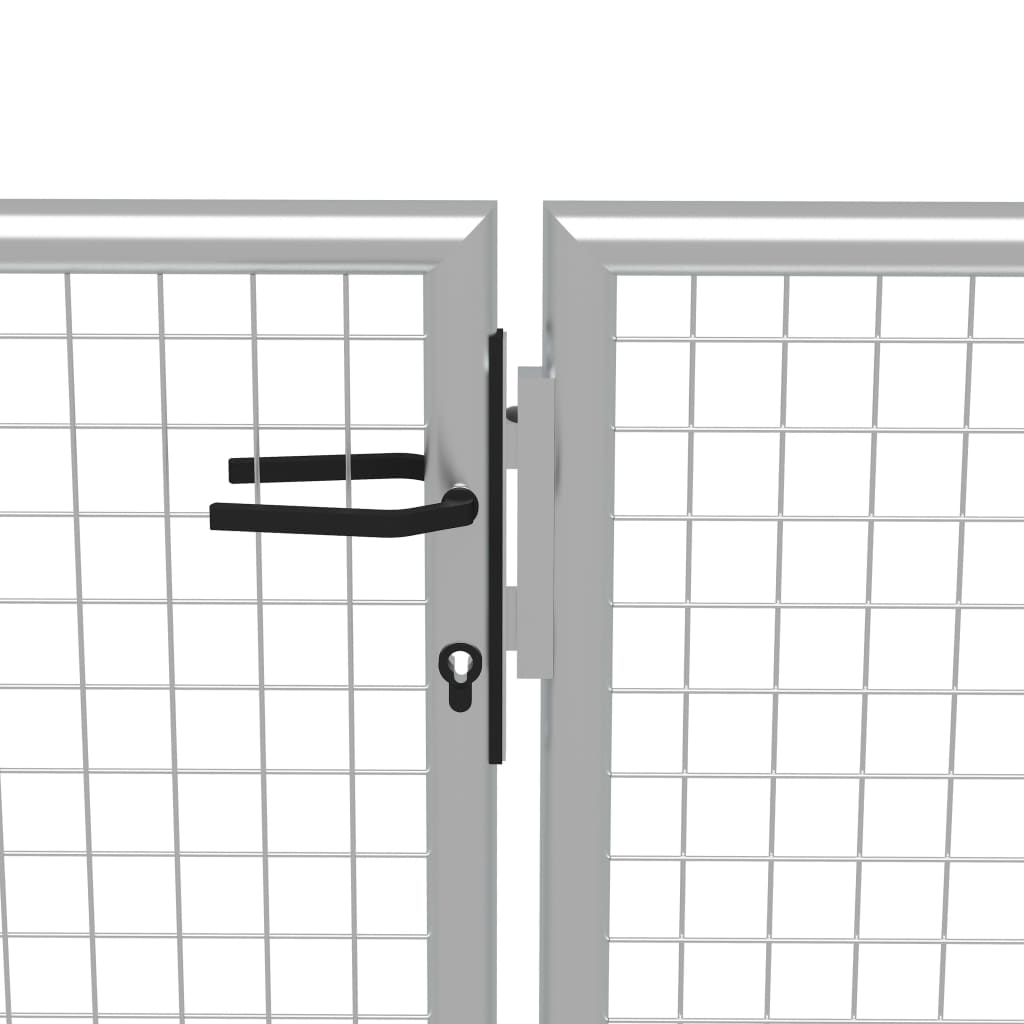 vidaXL Garden Gate Galvanised Steel 415x150 cm Silver