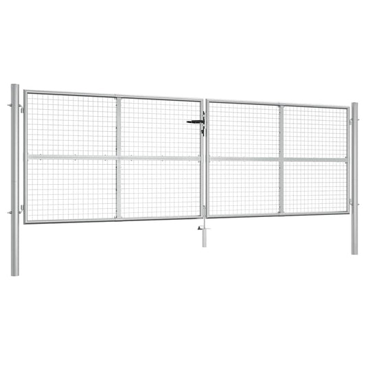 Garden Gate Galvanised Steel 400x125 cm Silver