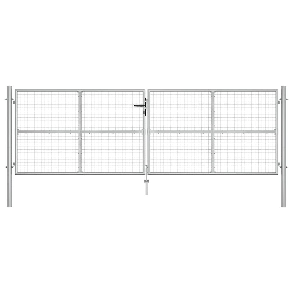 Garden Gate Galvanised Steel 400x125 cm Silver