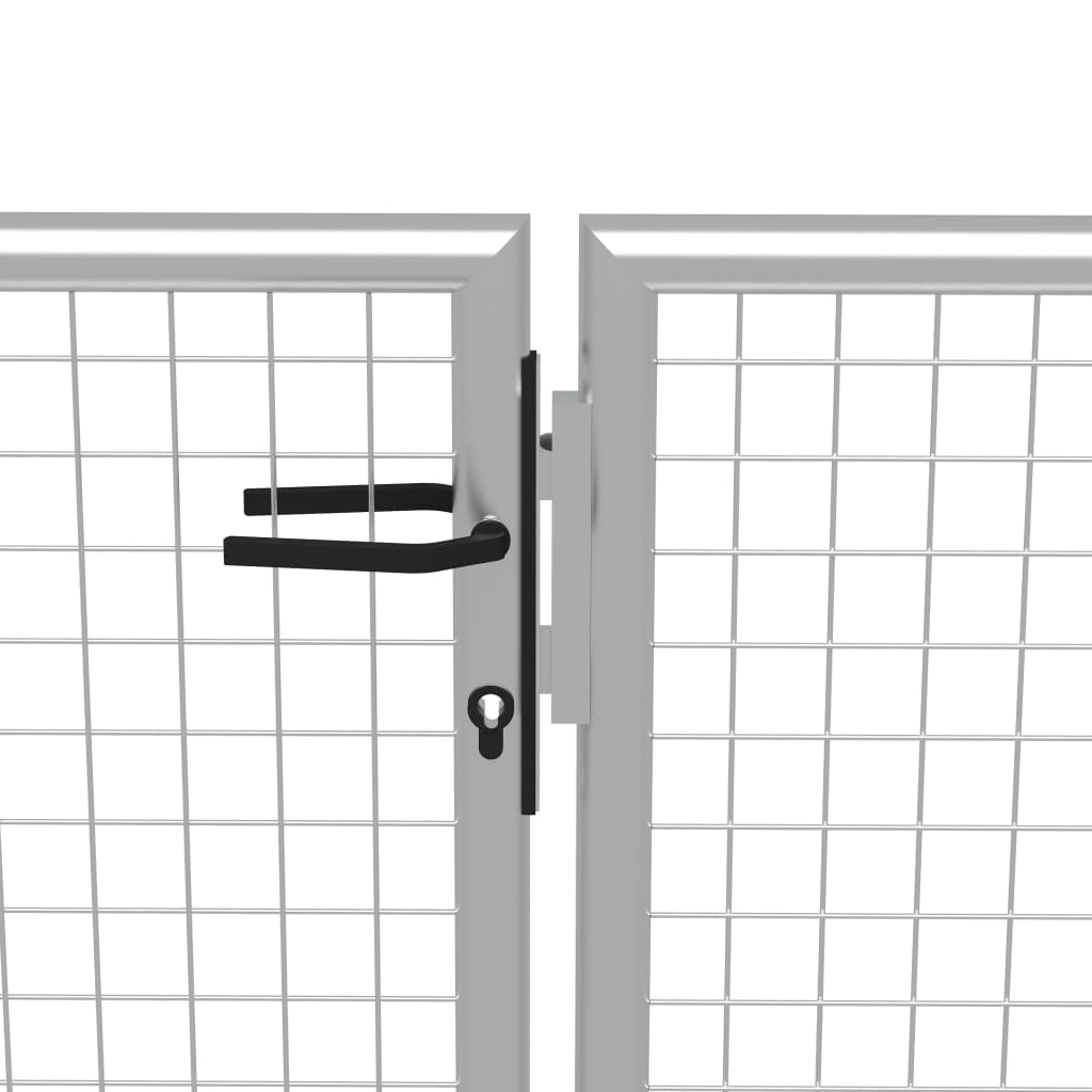 vidaXL Garden Gate Galvanised Steel 415x200 cm Silver