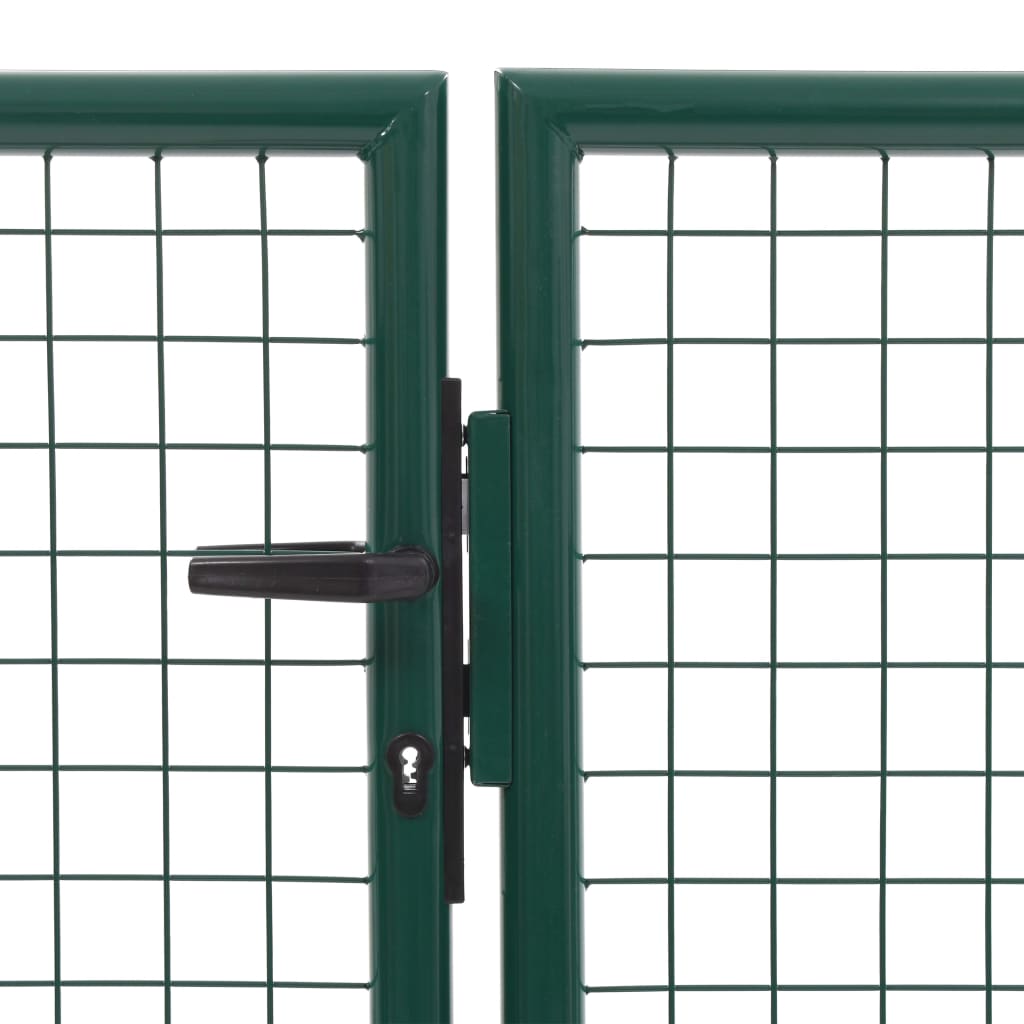 vidaXL Garden Gate Steel 350x75 cm Green