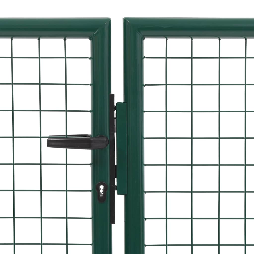 144304 vidaXL Garden Gate Steel 350x75 cm Green