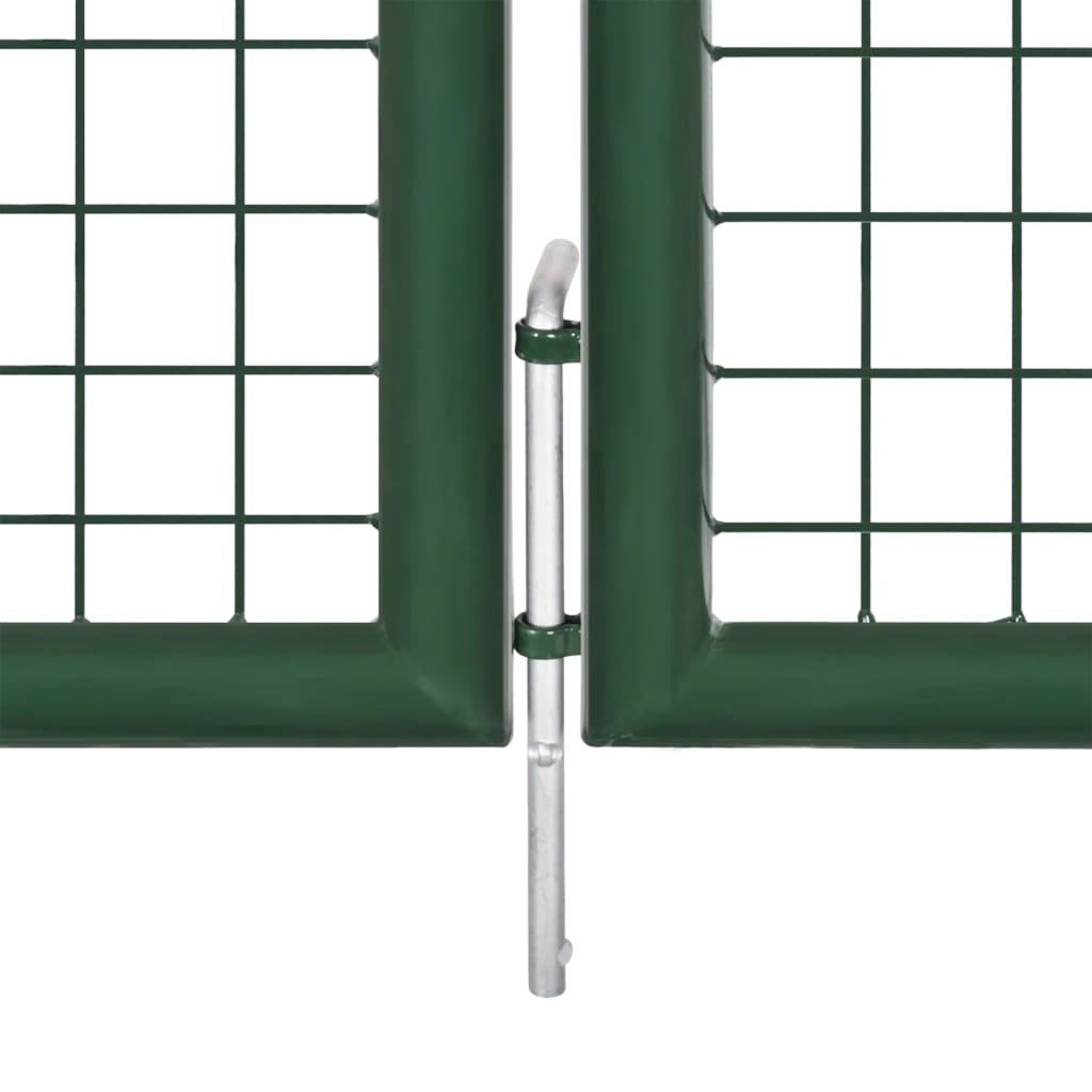 vidaXL Garden Gate Steel 350x75 cm Green