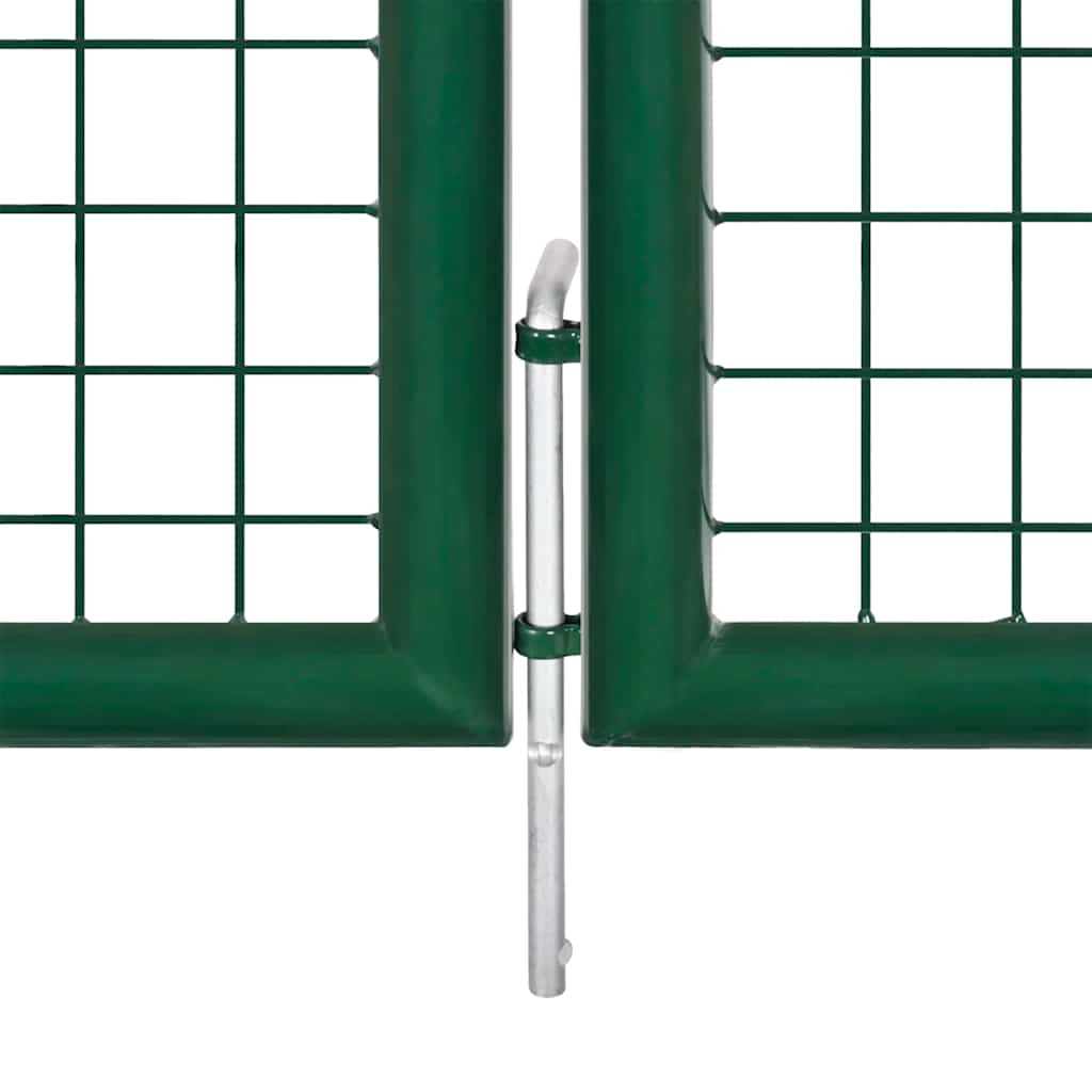 144304 vidaXL Garden Gate Steel 350x75 cm Green