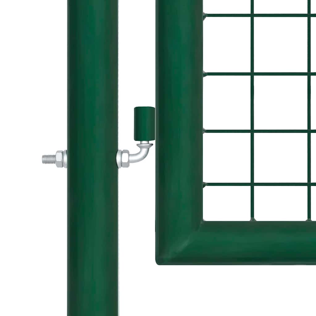 144304 vidaXL Garden Gate Steel 350x75 cm Green
